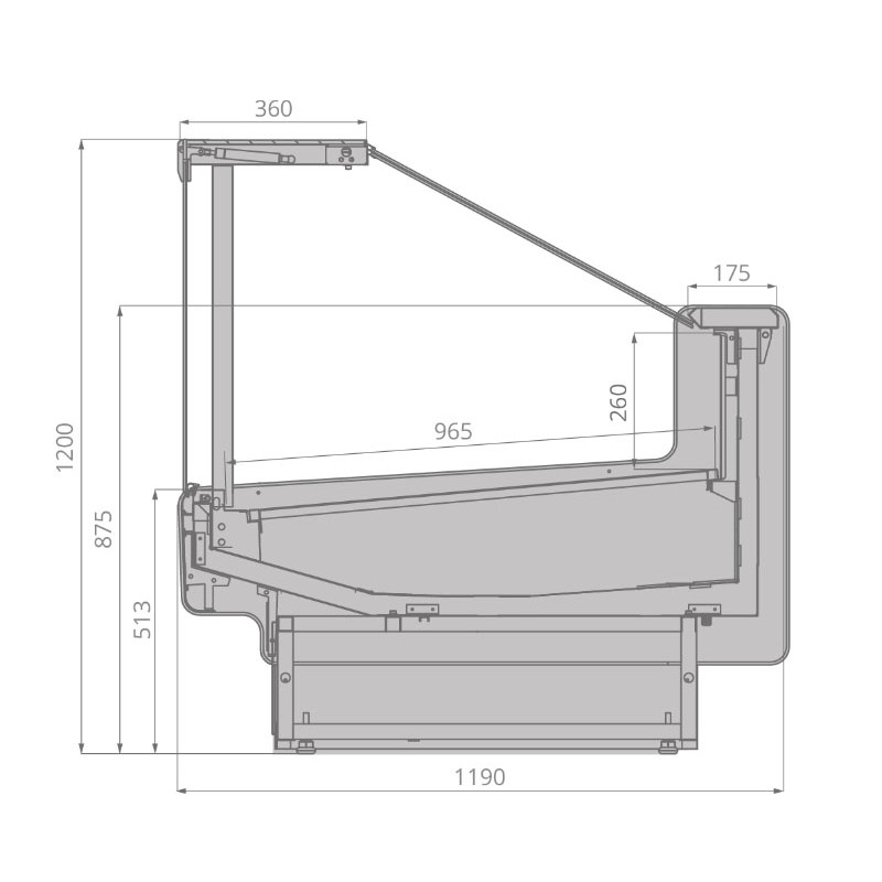 Витрина Brandford AURORA SQ 190 тепловая