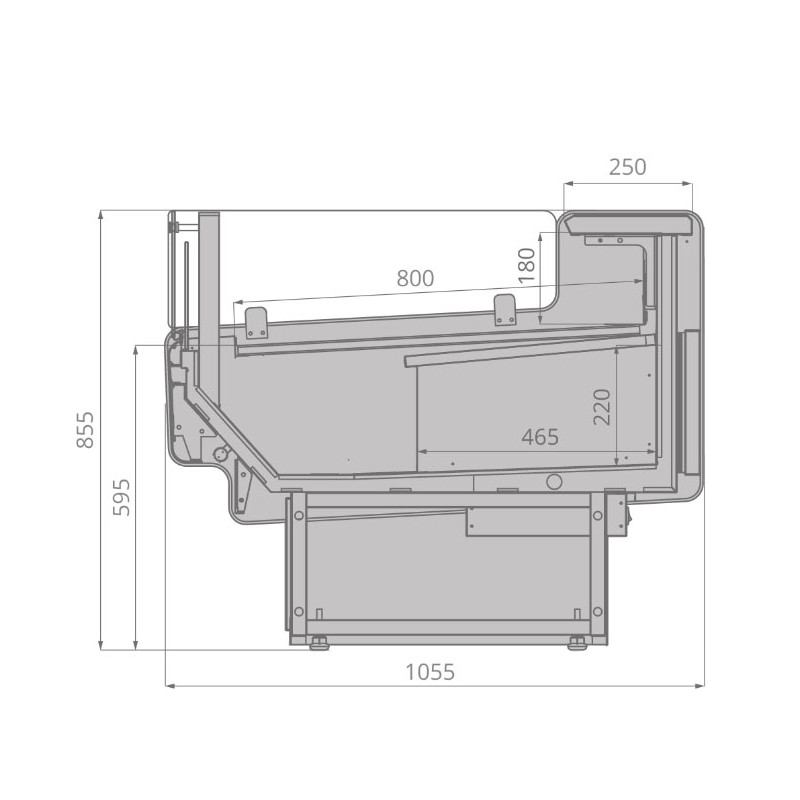 Витрина холодильная Brandford AURORA Slim SQ 190 вентилируемая SELF