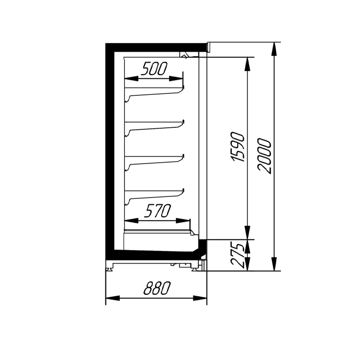 картинка Шкаф-витрина морозильный Italfrigo Milan L D4 3123