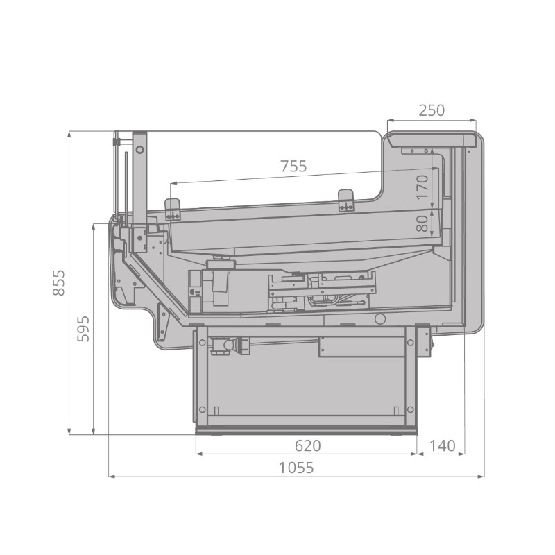 Витрина холодильная Brandford AURORA Slim SQ 250 рыба на льду SELF