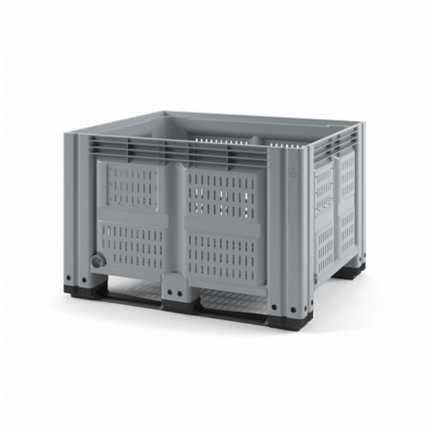 Пластиковый контейнер Plast IBOX 1200x1000 перфорированный на полозьях