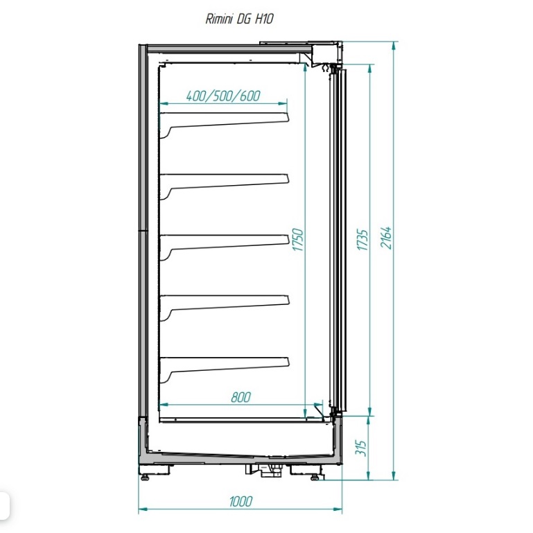 Охлаждаемый стеллаж Italfrigo Cryspi Rimini H10 DG  2500 (без боковин)