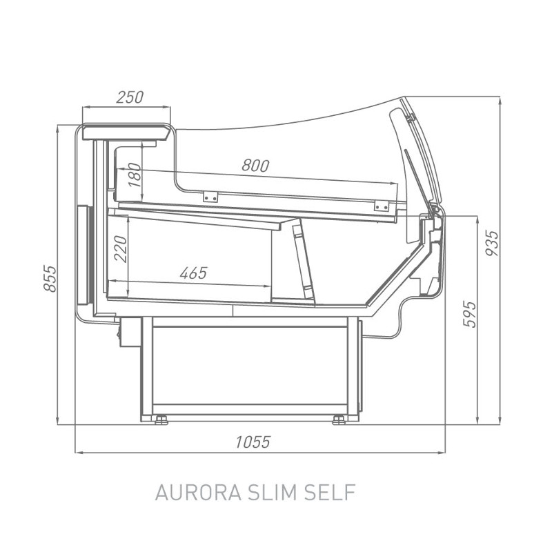 Витрина холодильная Brandford AURORA Slim 190 вентилируемая SELF