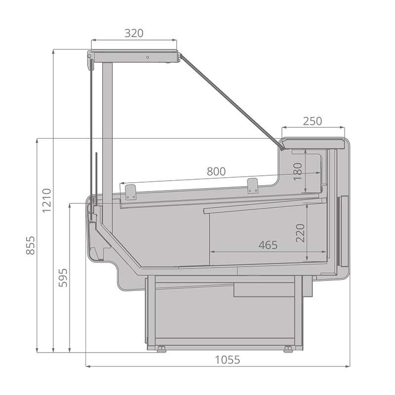 Витрина холодильная Brandford AURORA Slim SQ 320 вентилируемая