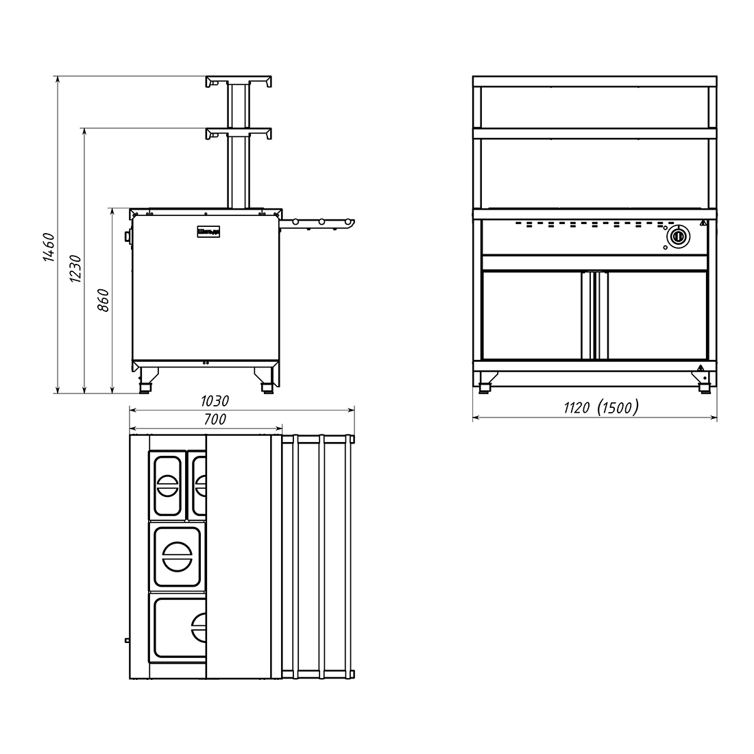 Мармит 2-х блюд паровой Gabino Riga MM2V-15/7